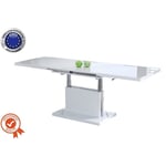 Table basse absolut relevable et extensible blanc laque