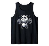 Panda Lifting Weights Gym Workout Fitness Tank Top