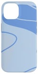 Coque pour iPhone 14 Bleu clair Boho neutre abstrait ligne art design