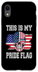 Coque pour iPhone XR This is my pride flag crâne drapeau américain pour homme et femme