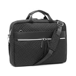 Kono Sac à Main Mallette pour Ordinateur Portable 15,6 Pouces pour Femmes, Étui Imperméable, Grand Sac à Bandoulière pour PC, pour le Travail, les Voyages d'Affaires et l'École (Noir)