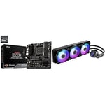 MSI B550M PRO-VDH WIFI mATX Motherboard with MSI MAG CORELIQUID 360R CPU AIO Cooler '360mm Radiator, 3x 120mm ARGB PWM Fan, Adjustable ARGB CPU Mount, MSI Center Supported, Intel and AMD'