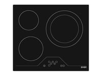 Svan Plaque vitrocéramique en verre noir SVV6375. Puissance max. 5700 W, 3 zones de cuisson, 9 niveaux de cuisson, contrôle tactile, verrouillage et arrêt automatique de sécurité