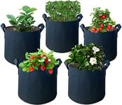 ZhaoCo Lot de 5 Sacs de Plantation en Tissu Non-tissé 3 Gallons / 5 Gallons / 7 Gallons / 10 Gallons Sacs à Plantes pour Fleurs, Pommes de Terre, Tomates, Légumes - 5 Gallons