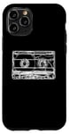 Coque pour iPhone 11 Pro Croquis de cassette de musique rétro Croquis audio vintage