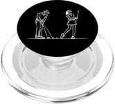 Golf Club One Line Art Dessin Golf PopSockets PopGrip pour MagSafe