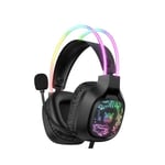 Onikuma X22 gaming-headset med 50 mm drivere og RGB-belysning - Sort