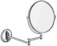 HGXC Miroir télescopique Pliant fixé au Mur Miroir de grossissement d'hôtel de poinçonnage Gratuit 6/8 Pouces, Acier Inoxydable