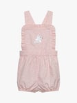 Trotters Baby Bunny Frill Floral Print Bib Shorts, Pink./White