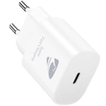 Chargeur USB C, 25W Chargeur Rapide Samsung Prise USB C, PD 3.0 Adaptateur Type C Secteur Mural USBC Chargeur pour iPhone 16 15 14 13 12 11 Pro Max X XS XR 8 7 6S, iPad, Samsung S24 S23 S22 S21