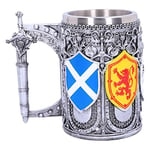 Nemesis Now B4698P9 Tankard of The Brave Scottish Shield Mug 16cm, Resin w. Stainless Steel, Silver