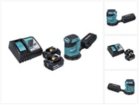 Makita DBO 180 RG -akkukäyttöinen eksentrinen hiomakone 18 V 125 mm + 2 x 6,0 Ah -akku + laturi