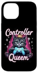 iPhone 14 Controller Queen Cute Gamer Cat Design- Gaming Cat Lovers Case