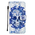 Samsung Galaxy S20 FE Case, 3D Flip Shockproof PU Leather Wallet Protective Cover with Magnetic Stand Card Holder Soft TPU Bumper Folio Shell for Samsung Galaxy S20 FE Phone Cover - Cloud Skull