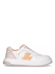 Calvin Klein Kids' Monogram Logo Low Cut Lace Up Trainers, White/Pink