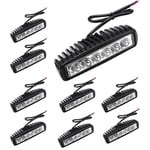 EINFEBEN 10PCS 18W Phare de Travail Carre a Leds Angle 60 DC 12V-24V Quad Camion Bateau Tracteur Offroad Impermeable