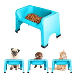 The Fluff Trough Gamelle surélevée pour Chien et Chat avec gamelle en Silicone pour Animaux de Petite et Moyenne Taille – Approuvée par Les vétérinaires, Bleu Sarcelle