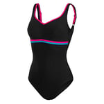 Speedo ContourLuxe Solid Shaping Swim Top & Short Set Femme, Noir/Rose, 38