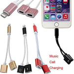 2 In1 Dual Lightning Adapter Charging Splitter Audio Cable For Iphone 7 8 Plus X