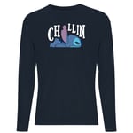 Disney Lilo And Stitch Chillin Men's Long Sleeve T-Shirt - Navy - XXL - Navy