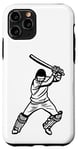 Coque pour iPhone 11 Pro Joueur de cricket Entraîneur de cricket Jeu de l'homme