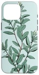 iPhone 16 Pro Max Leaves Botanical Plant Line Art Sage Green Wildflower Floral Case