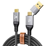 ORICO USB 4 Cable 100W Charging, USB C to USB C/USB A Cable 2 in 1, 40Gbps USB C Data Cable with Strap, 8K@60Hz Output Type C Cable Compitable with Thunderbolt 4 Cable, USB4 USB C Devices