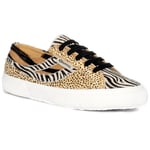 Superga Womens/Ladies 2953 Cotu Animal Print Cowhide Leather Trainers SP299