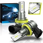 Sycreek Ampoule H11 H8 H9 LED, 16000 LM 6500K Blanc Extrêmement Brillant Phare LED, IP68 Étanche Tout-en-un Kit de Conversion Plug and Play，2 H11 Ampoule