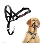 HALTI Headcollar Size 3 Black, UK Bestselling Harness to Stop Pulling on the Lead, Easy to Use, Padded Nose Band, Adjustable & Reflective, Professional Anti-Pull Training Aid for Medium Dogs