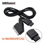 BitFunx 1,8 m RGB Scart -kaapeli PS2/PS1/PS3/SEGA Mega Drive1/MD2/DC Dreamcast/Saturn/XBOX/XBOX 360 Retro -videopelikonsoleille