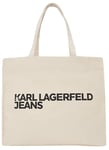 JEANS KARL LAGERFELD, FEMME, LOGO SHOPPER, NATUREL, TAILLE UNIQUE