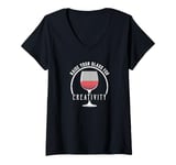 Womens Raise Your Glass For Creativity Wine Lovers Toast V-Neck T-Shirt