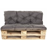 Coussins pour palettes exterieur, Assise 120 x 80 et Dossier 120 x 50cm, coussins canapé / coussin palette Anthracite Setgarden