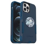 OtterBox Bundle Commuter Series Case for SERIES Case for iPhone 12 & iPhone 12 Pro - (BESPOKE WAY) + PopSockets PopGrip - (Blue Marble)