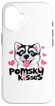 Coque pour iPhone 16 Funny Pomsky Lover Kisses Puppy Dog Mom Pomskies