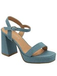 Ravel Moray Platform Denim Block Heeled Shoe - Denim, Blue, Size 4, Women