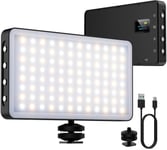 Panneau LED sur Caméra, Lumière Vidéo 140 LEDs 2500K-9000K, Luminosité Dimmable, CRI 95+, Eclairage Photo Lampe Portable pour Caméscopes DSLR, Photographie, Batterie Intégérée.[G539]