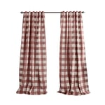 Elrene Home Fashions Farmhouse Living Grainger Buffalo-Check Blackout Window Curtain, Living Room and Bedroom Drape with Rod Pocket Tabs, 52" x 95", Red, 1 Panel