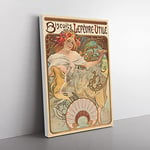 Big Box Art Biscuits Lefevre by Alphonse Mucha Canvas Wall Art Print Ready to Hang Picture, 76 x 50 cm (30 x 20 Inch), Yellow, Cream, Cream