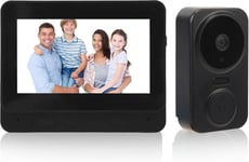 Système D'Interphone Vidéo,Caméra de Sonnette Vidéo avec Moniteur,Kits de Caméra HD pour Visiophone WiFi,Interphone Double Voie pour Villa,Bureau,Appartement