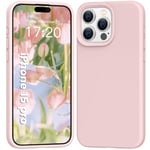 PuyaTeya Silicone Liquide de Coque for iPhone 15 Pro,4-Layer Shockproof and Abrasion Resistant Protective Coque, Microfiber Lining, Scratch Resistant Protective for iPhone 15 Pro Coque(Rose)