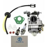 FOLAYA Carburateur et Joint + Tuyau + Bougie d\allumage pour Débroussailleuse Multifonctions 5en1 52cc 49cc 43cc