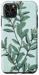 iPhone 11 Pro Max Leaves Botanical Plant Line Art Sage Green Wildflower Floral Case