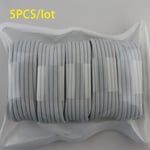 5PCS / Lot câble USB USB chargeur pour iphone 5S 6 6S SE 7 plus câbles téléphone ipad 1M blanc