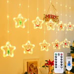 Coocheer - Lumières de Fenêtre de Noël,forme d'étoile,Guirlande led Décoration de Noël,Rideau Lumineux Noel Intérieur,120LED 8 Modes Éclairage