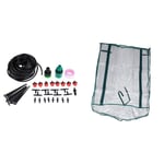 1 kit Mini système d'irrigation goutte-à-goutte de 5M, 1 kit de tuyaux d'arrosage des plantes de jardin et 1 couverture de jardin à 2 niveaux pour la maison