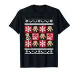 Gloomy Bear Naughty Grizzly Christmas Snowflake Knit Pattern T-Shirt