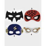 Leksaker Utklädning Mask Glitter Superhero Batman spiderman mm V 4.Silver/guld