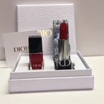 Dior Rouge couture colour Lipstick shade 999 & Gel Effect Nail Polish Gift Set